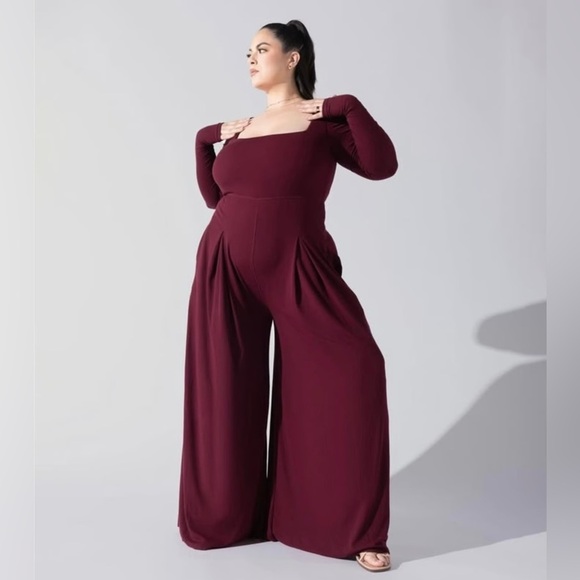 POPFLEX Go With The Flow Long Sleeve Jumpsuit in Vineyard Wine-Still Full Price - Picture 15 of 15